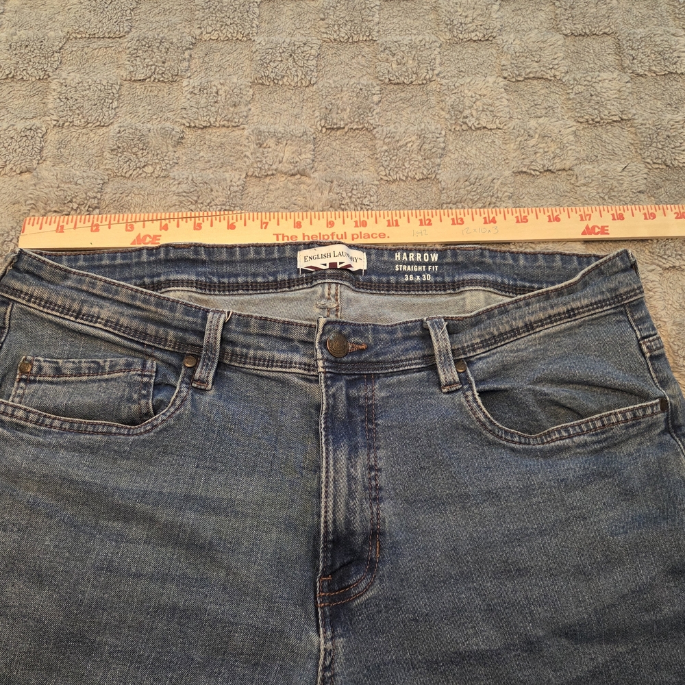 English Laundry Men’s Harrow Straight Fit Stretch Denim Blue Jeans Size 38x30 - Picture 3 of 15